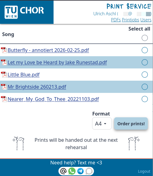 Screenshot of PDF selection